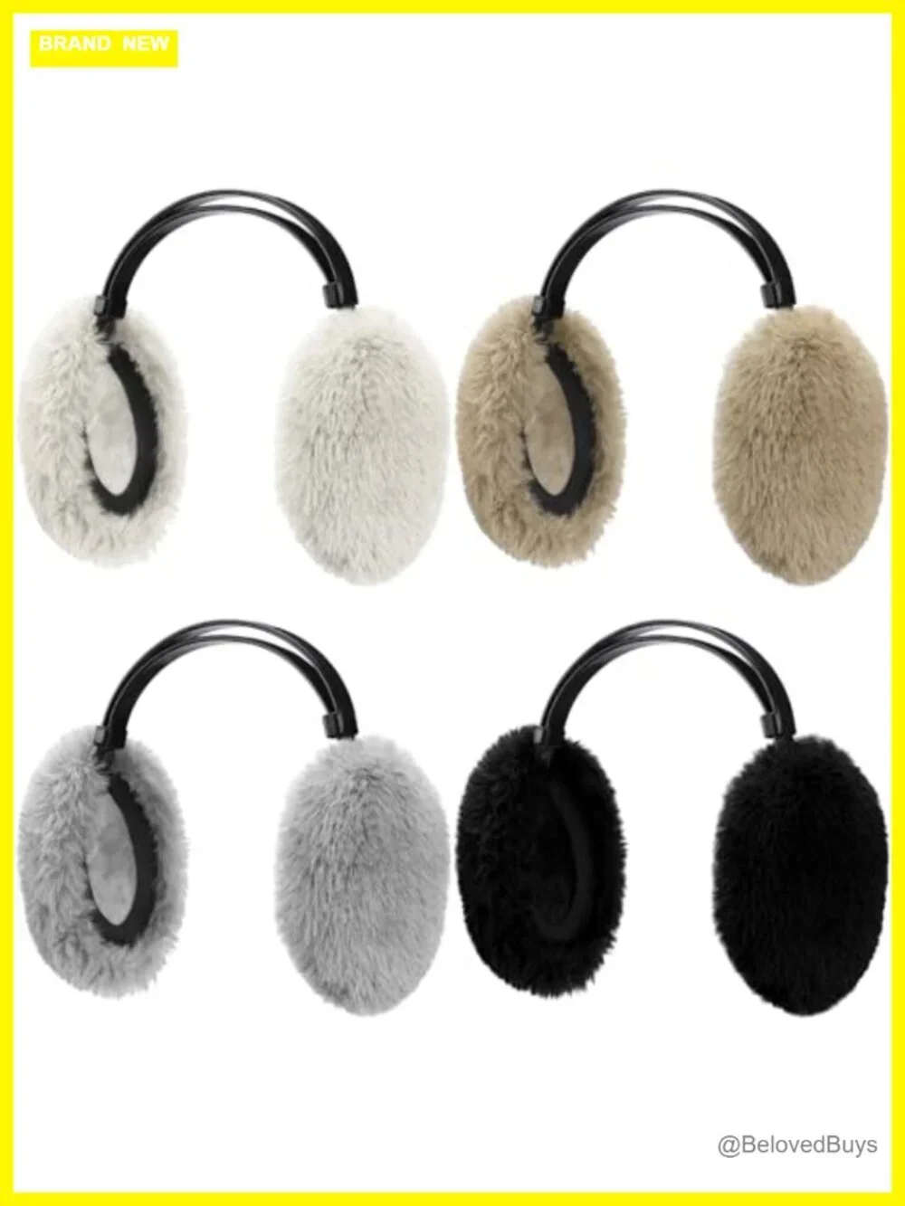 Unisex Winter Faux Fur Earmuffs Foldable Ear Warmers with Plastic Headband